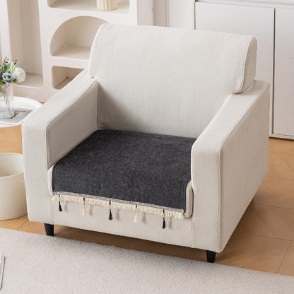 Serenity Tassel Chenille Sofa Cover with Tassel – Midnight Graphite