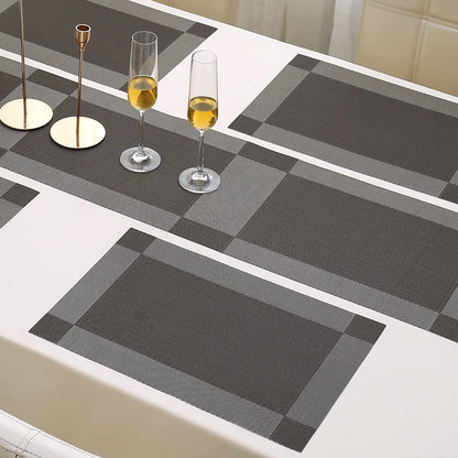 PVC Dining Table Mats, Dark Grey