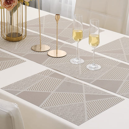 PVC Dining Table Mats, Abstract Beige