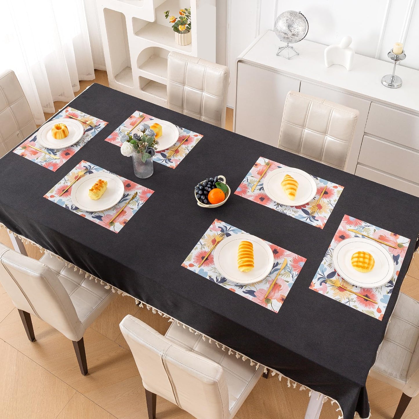 Artistic Flora PVC Washable Mats for Dining Table - Chrysanthemum