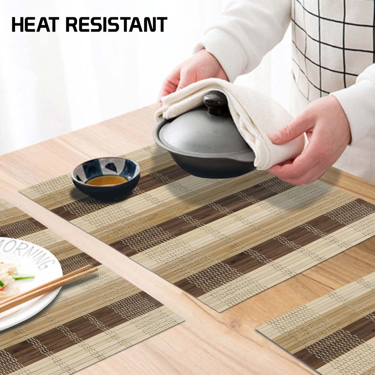 Buy Multicolor heat resistant bamboo placemats | Hokipo