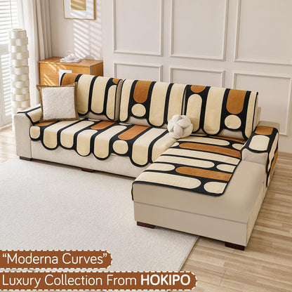 Moderna Curves L Shape Sofa Cover Seat Mat | HOKIPO