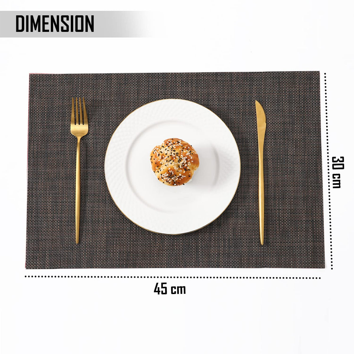 PVC Dining Table Mats, Dark Brown