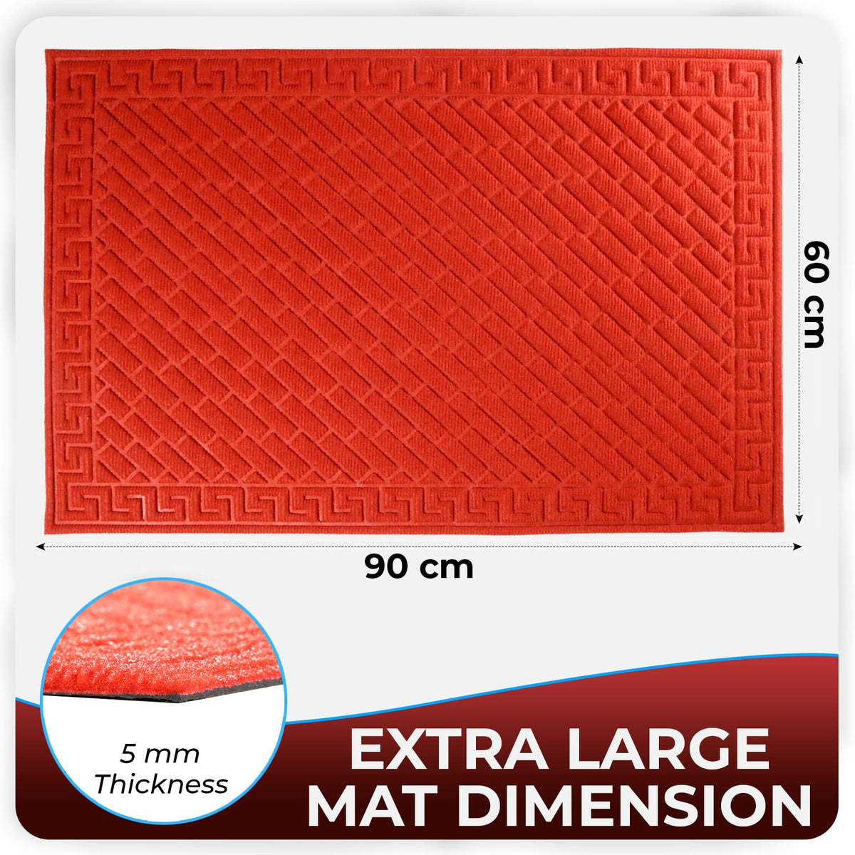 Polypropylene Outdoor mat for Entrance, Welcome mat floor mat, Red