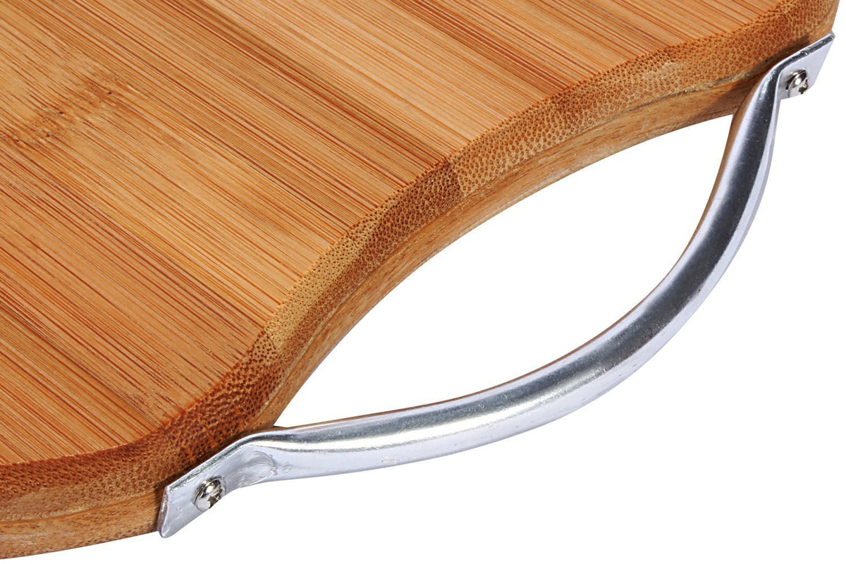 Circular Eco-Friendly Natural Bamboo/Wooden Chopping Cutting Board with Handle, 30 X 30cm