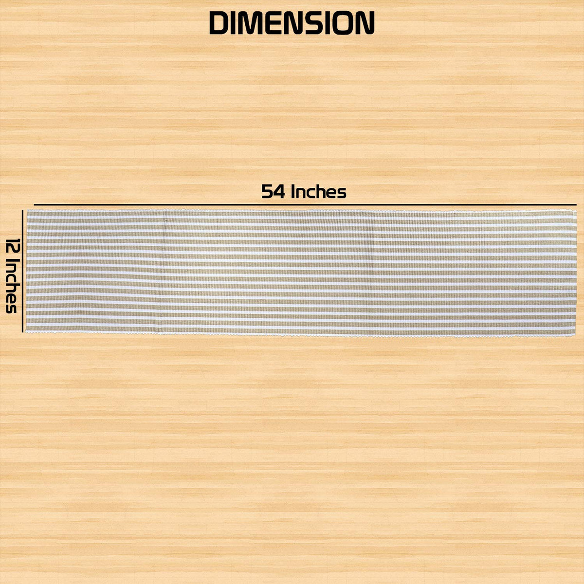 Buy Brown Colour Cotton Ribbed Table Runners Size for 4 Seater Table (W-12 x L-54 inches) | HOKIPO