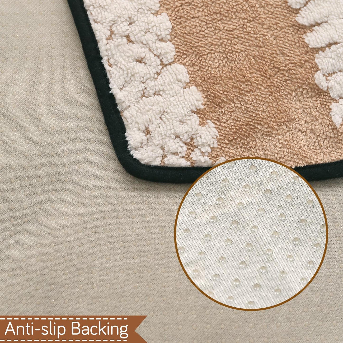 Luxury Wavy Mat with Anti Slip Backing  L Shape Sofa Cover Seat Mat - Desert Brown