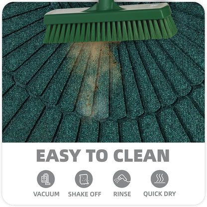 45X75cm Polypropylene Outdoor mat Half Circle Pattern for Entrance Doormat, Welcome mat, Green