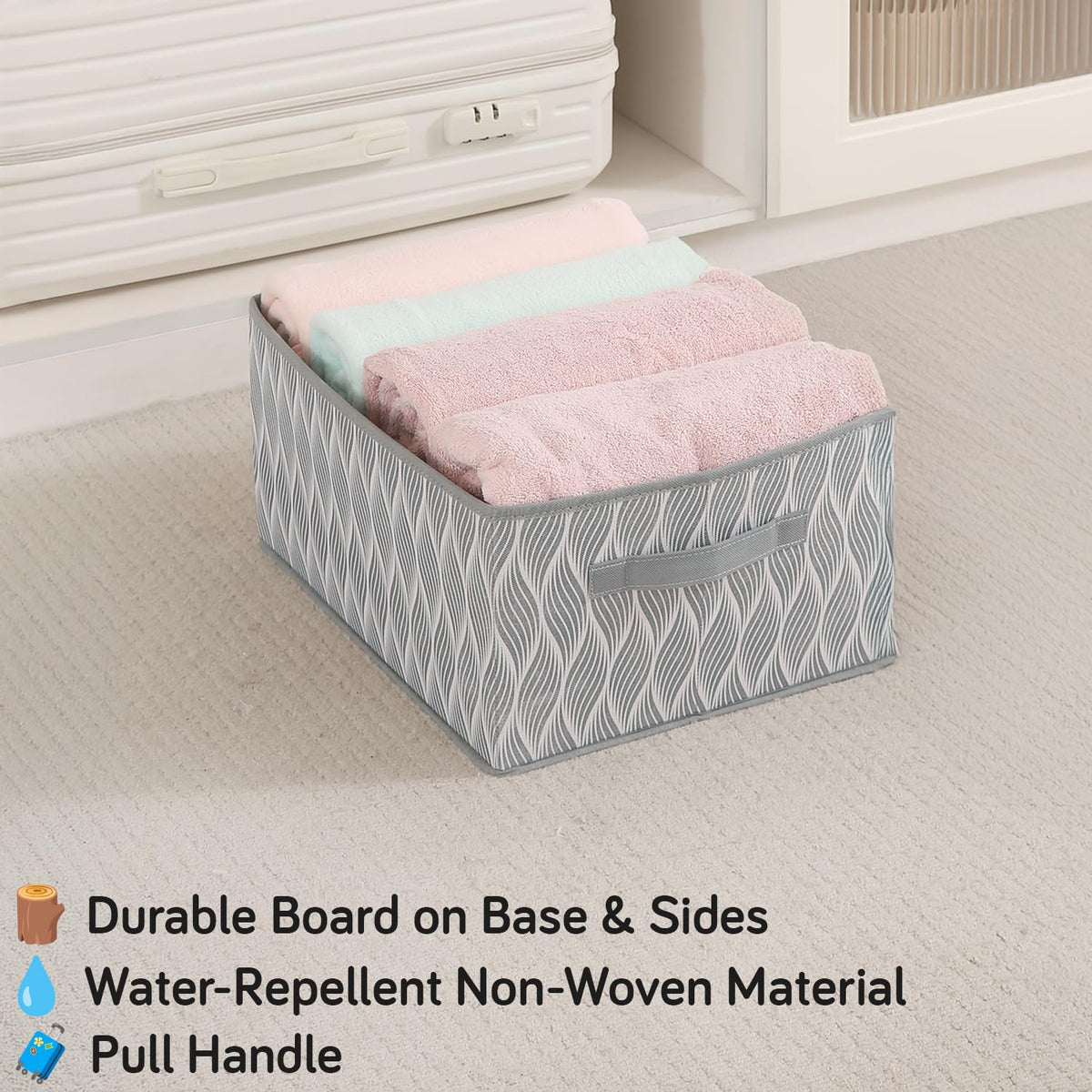 Foldable Clothes Storage Box | Durable Non-Woven Organizer with Handle