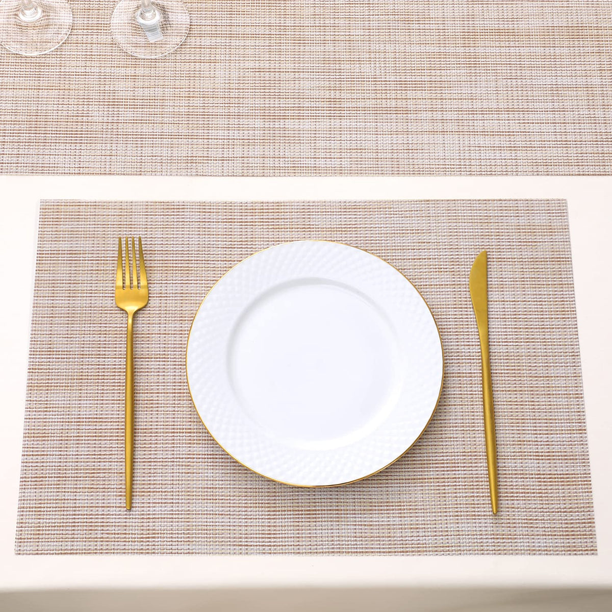 PVC Dining Table Mats, Beige