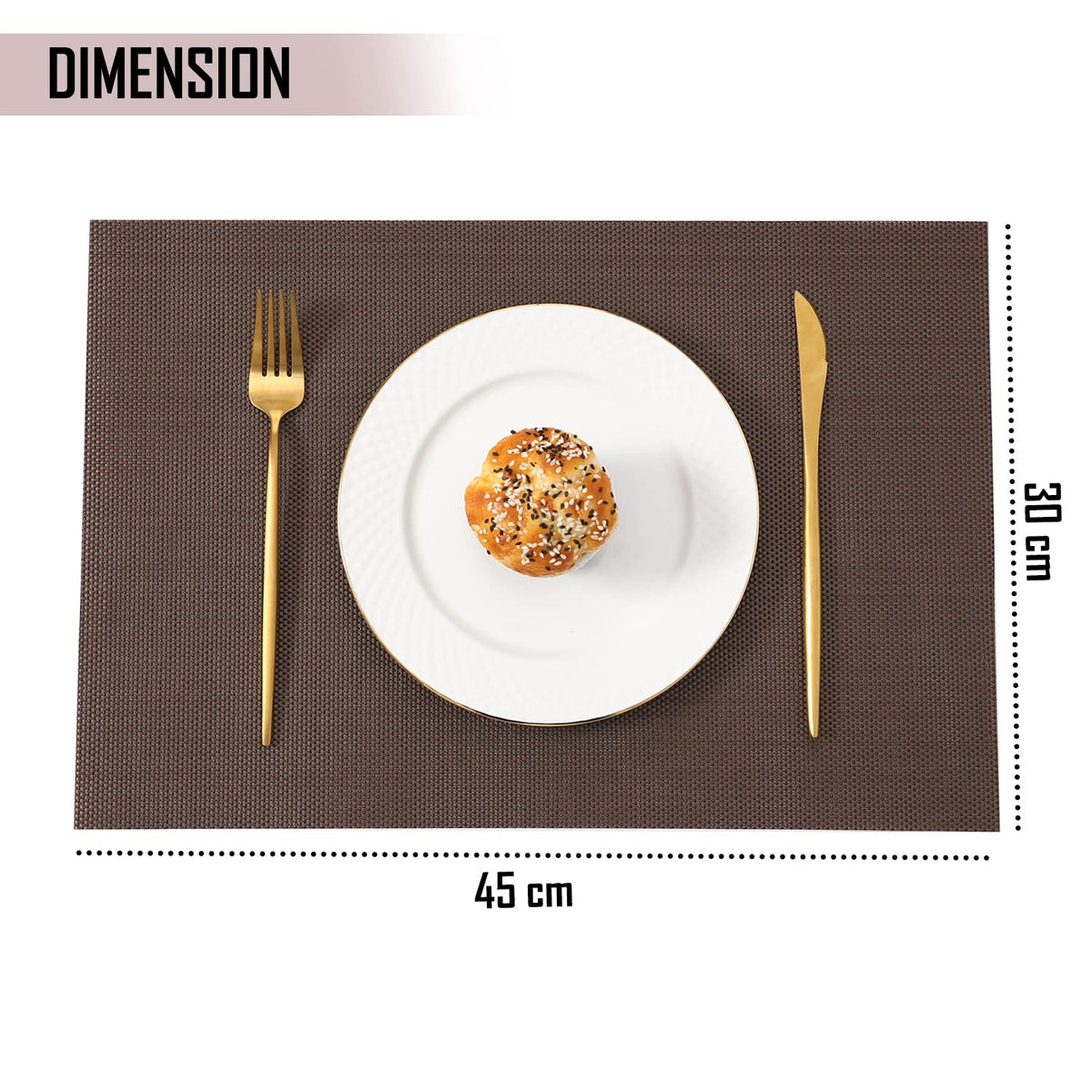 PVC Dining Table Mats, Brown