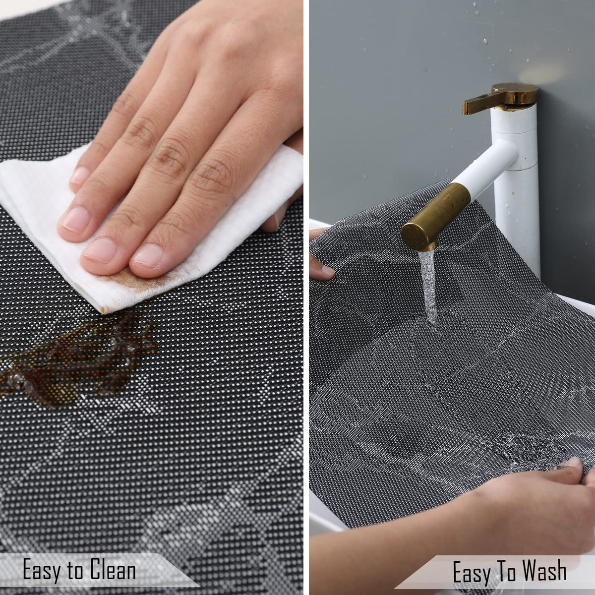 PVC Dining Table Mats, Black