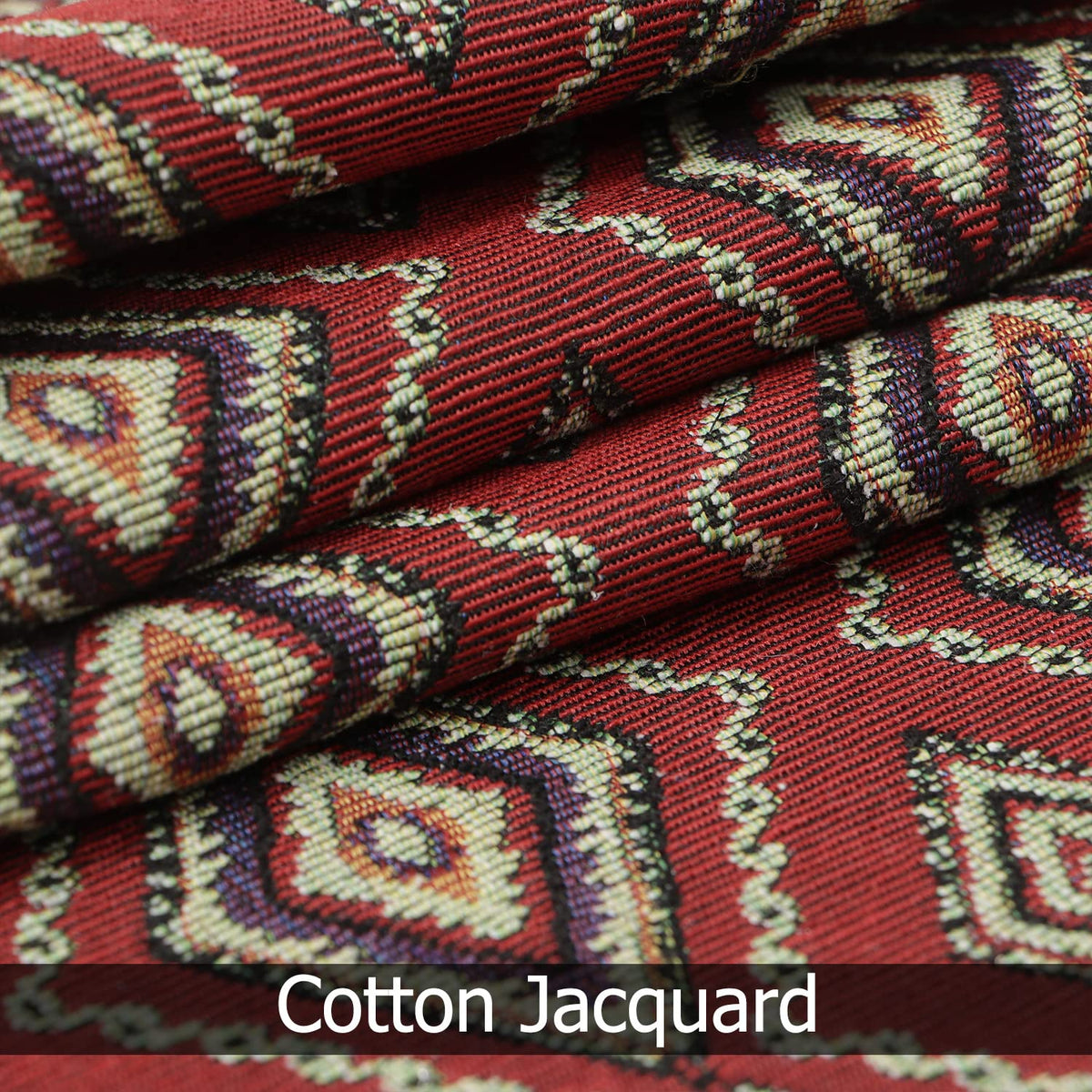 Cotton Jacquard Dining Table Mats, Red Diamond