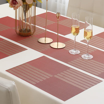 PVC Dining Table Mats, Red