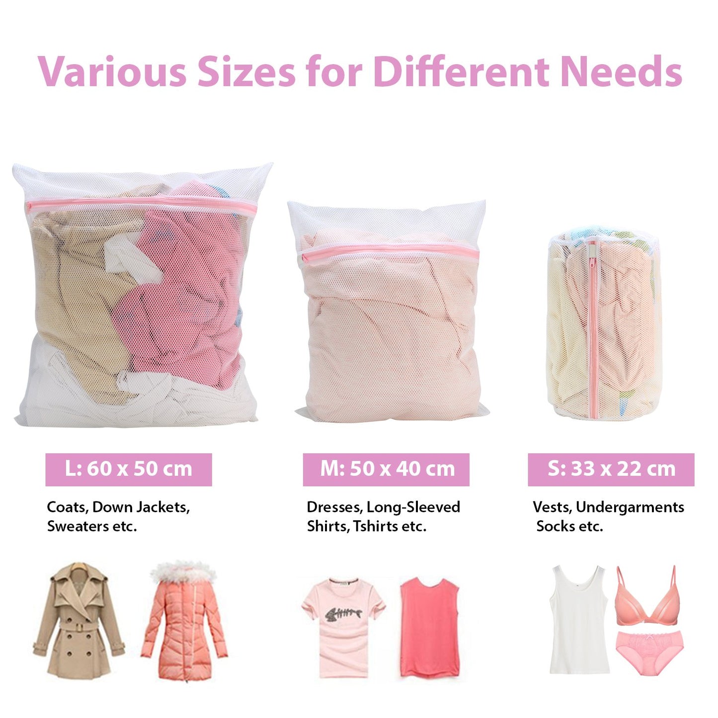 Mesh Laundry Clothes Washing Bag, Pack Of 3