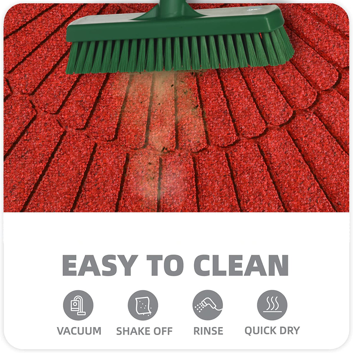 Large 45X75 PP Entry Mat Foot mat Half Circle Design Anti Slip Floor mat for Entrance, Main Door mat, Red