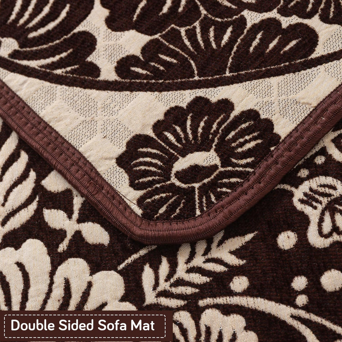 Woven Edit Chenille Jacquard Reversible 5-Seater Sofa Cover (3+1+1), Rustic Floral