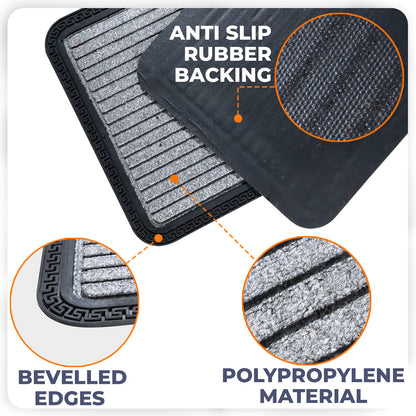 All Purpose Doormat with Rubber Backing, Thick mat for Outdoor and Indoor use, Grey