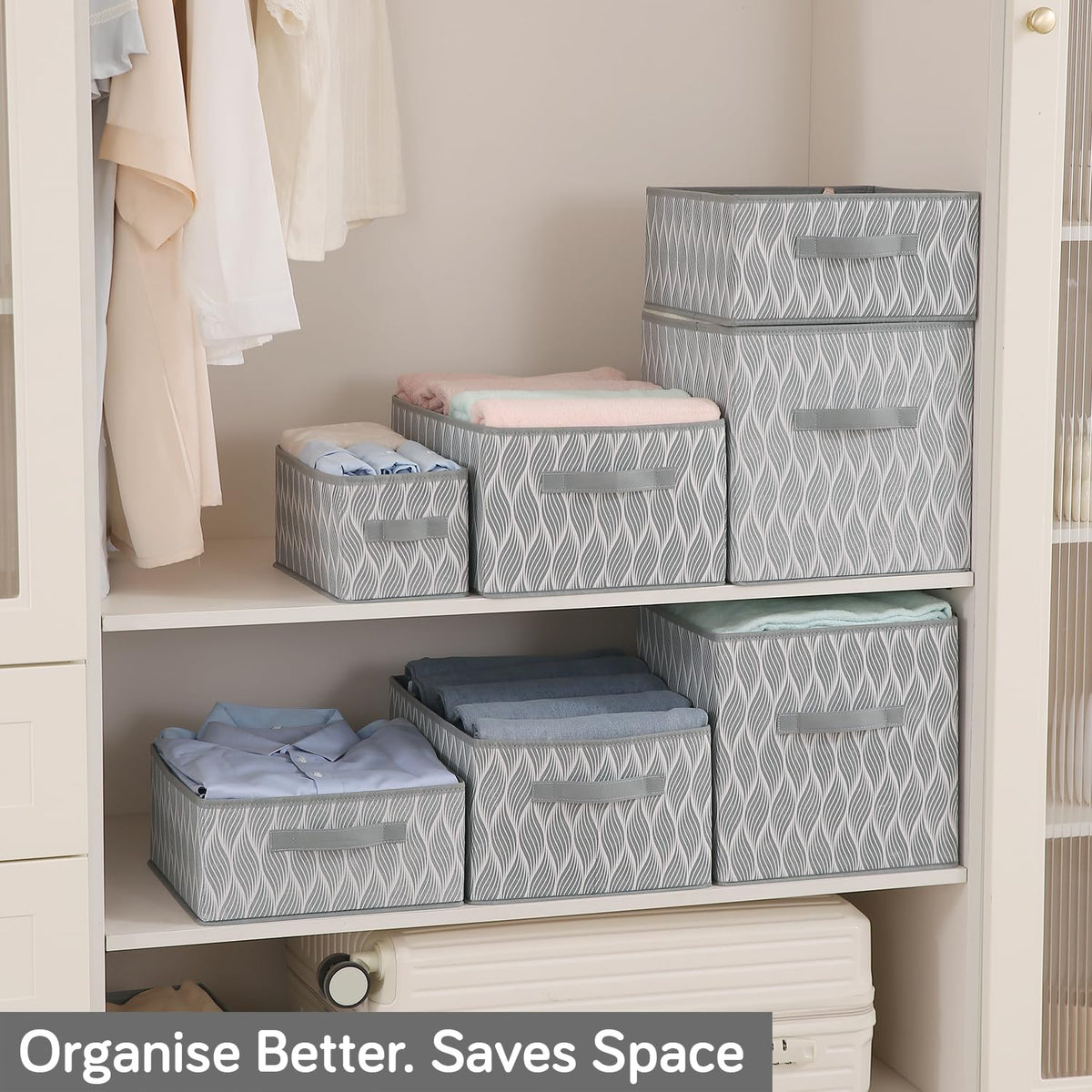 Foldable Clothes Storage Box | Durable Non-Woven Organizer with Handle