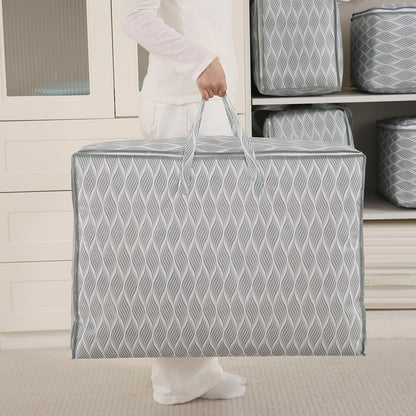 Foldable Clothes & Blanket Storage Bag – Moisture-Resistant, Zippered with Handles