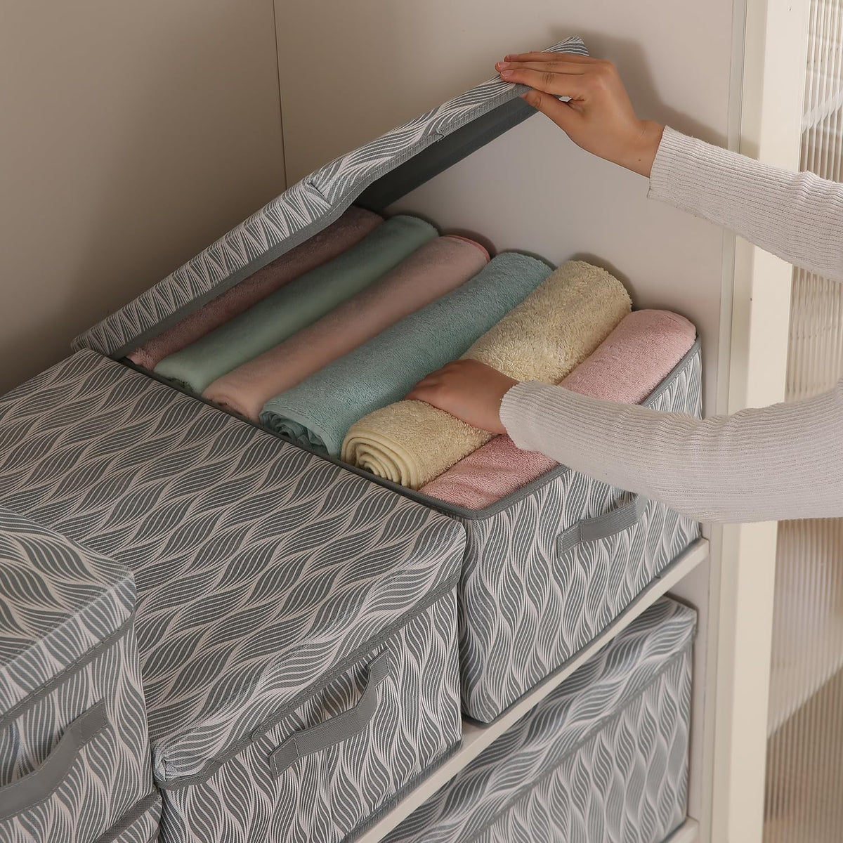 Foldable Cloth Storage Box | Wardrobe Organizer with Lid