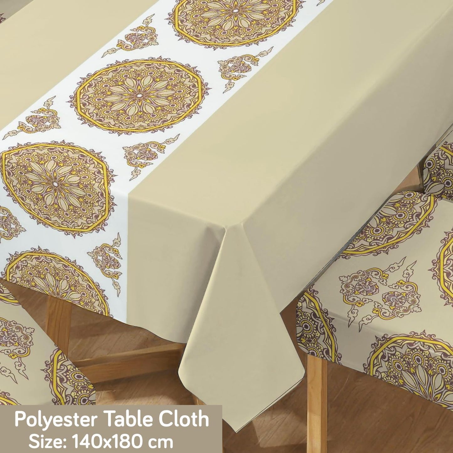 Brown Dining Table Cover with Chair Covers | 4/6 Seater