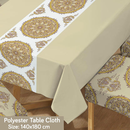 Brown Dining Table Cover with Chair Covers | 4/6 Seater
