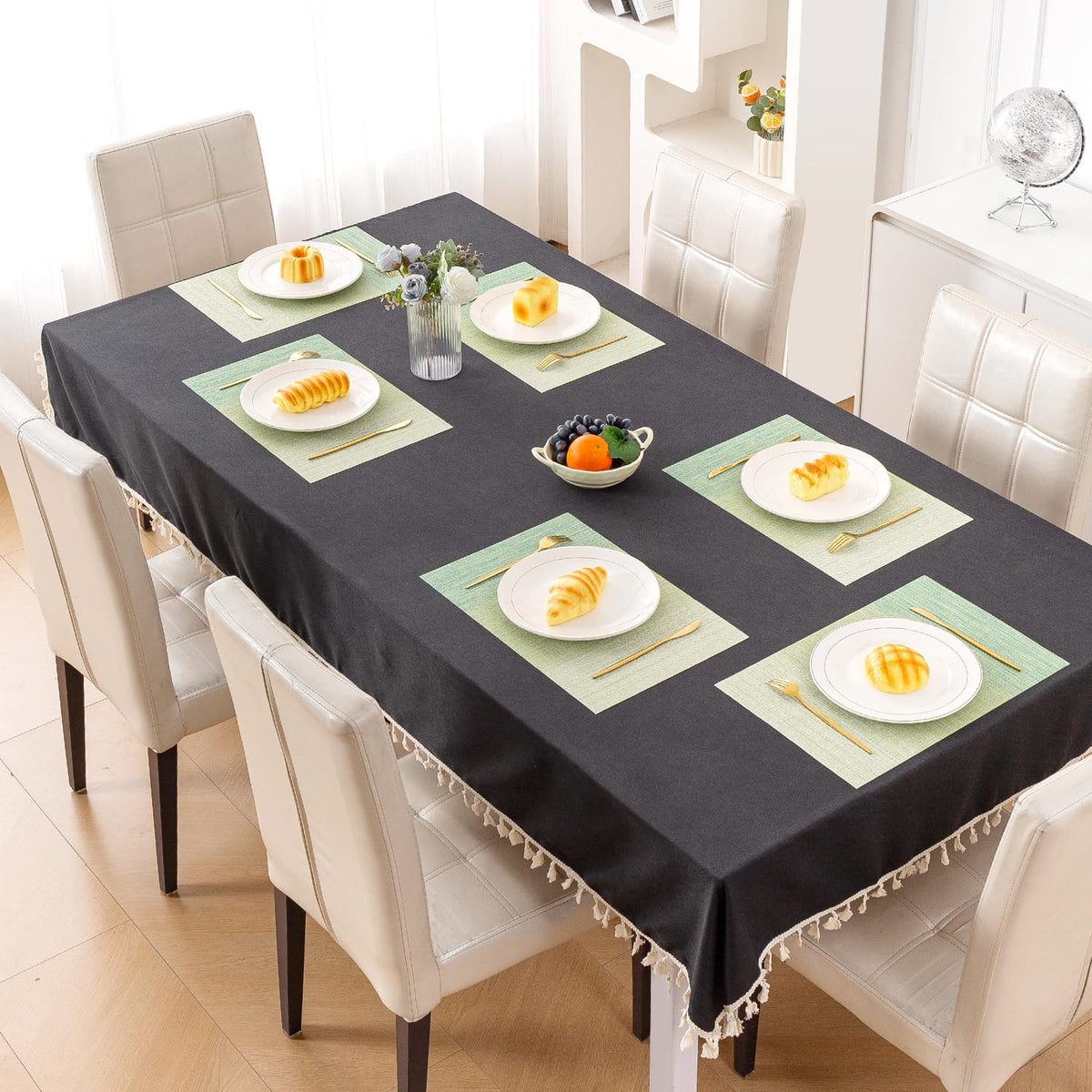 GradientHue PVC Mats for Dining Table - Meadow Mist