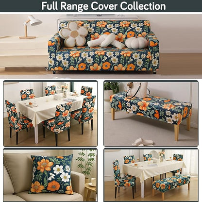 Premium Printed Velvet Sofa Cover 1/2/3 Seaters Fully Covered, Teal Twilight Garden