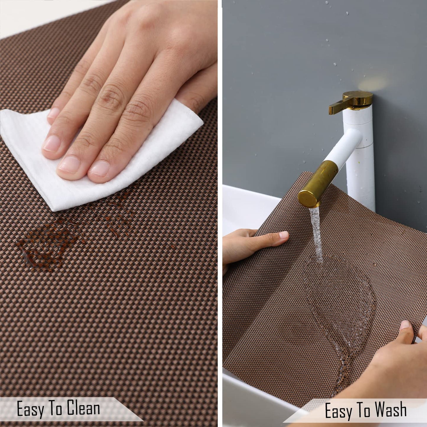 PVC Dining Table Mats, Brown
