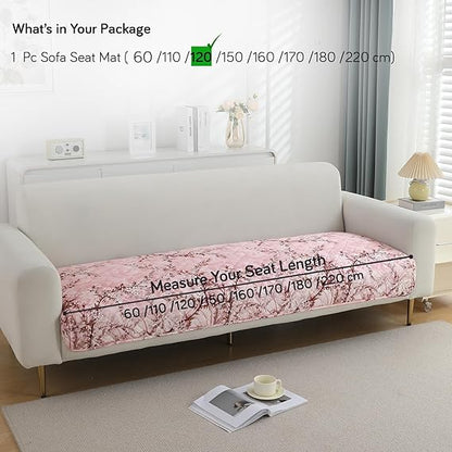 Quilted, Waterproof and Anti-Slip Sofa Cover Mat, Blossom Flower Pink