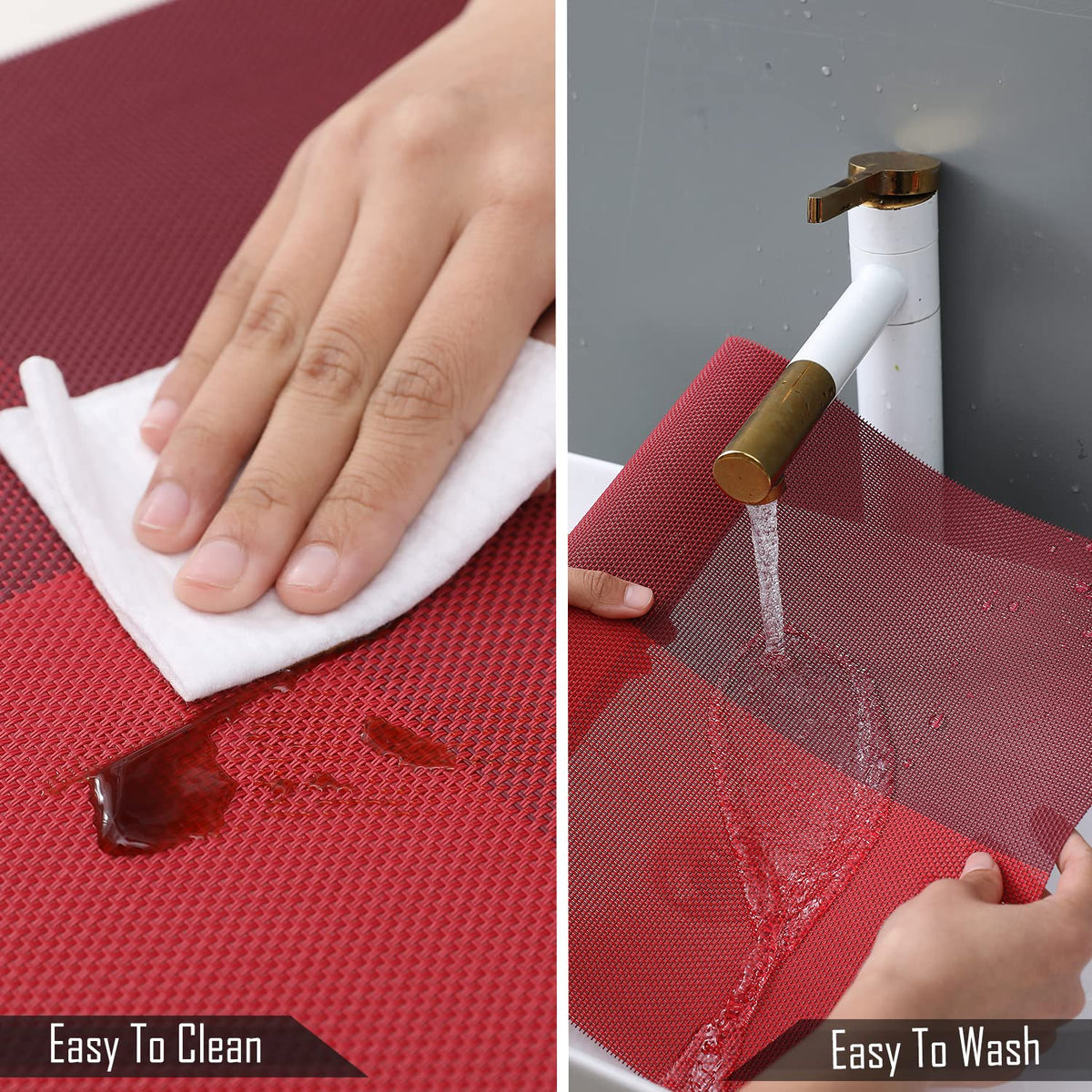 PVC Dining Table Mats, Red