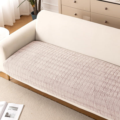 Premium Plush Anti Slip Sofa Cover Mat, Beige