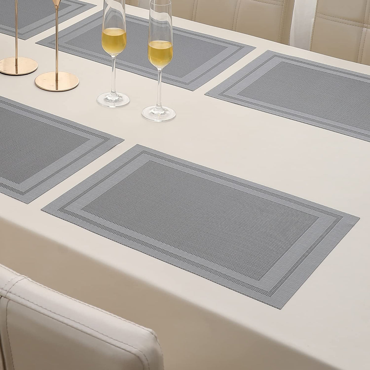 PVC Dining Table Mats, Grey