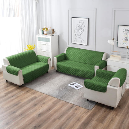UrbanQuilt Quilted Polyester Sofa Cover Mat Pet Friendly, Forest Green