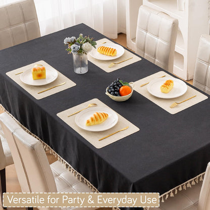Modern Weaves Royal Luxe Faux Leather Mats for Dining Table - Vanilla Beige