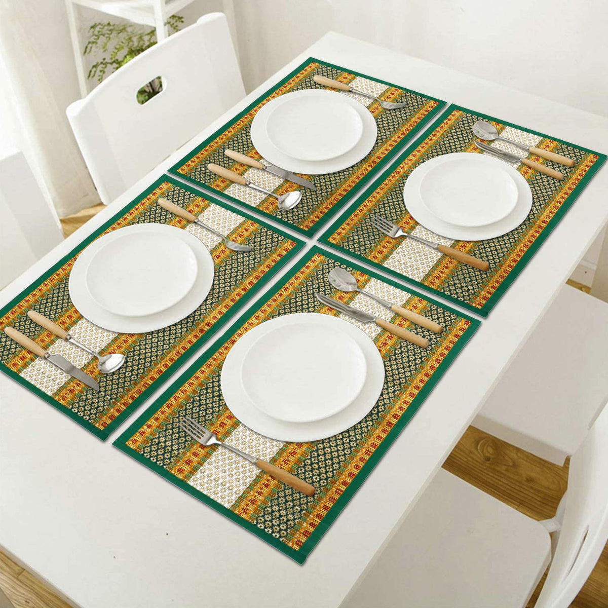 Handmade Madurkathi River Grass Dining Table Mats, Green