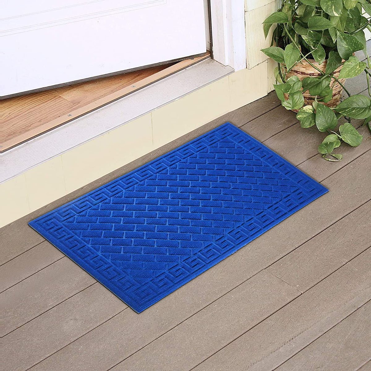 Polypropylene Outdoor mat for Entrance, Welcome mat floor mat, Blue