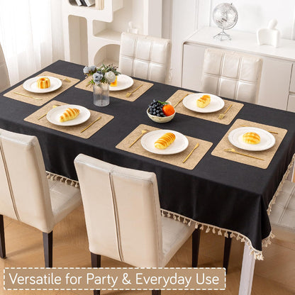 Hibiscus Bloom Washable Leather Mats for Dining Table - Sand Beige