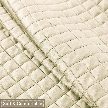 Quilt Classic 5-Seater Sofa Cover (3+1+1), Beige