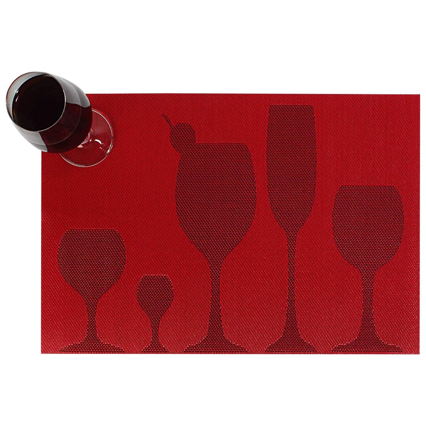 PVC Dining Table Mats, Cherry Red