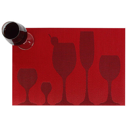 PVC Dining Table Mats, Cherry Red