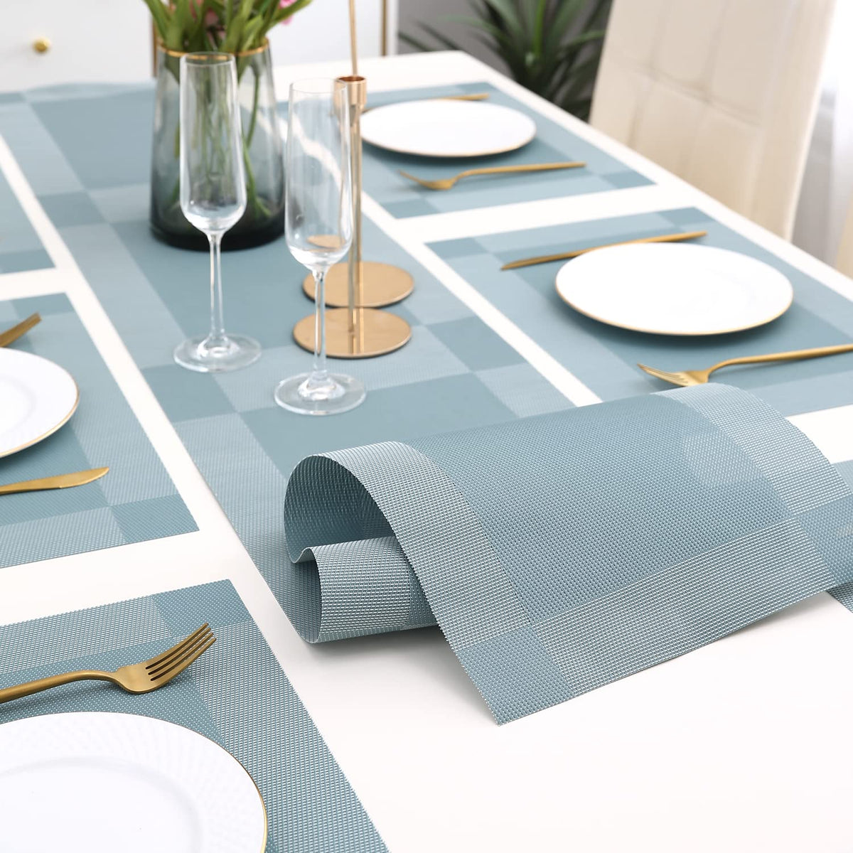 PVC Dining Table Mats, Blue