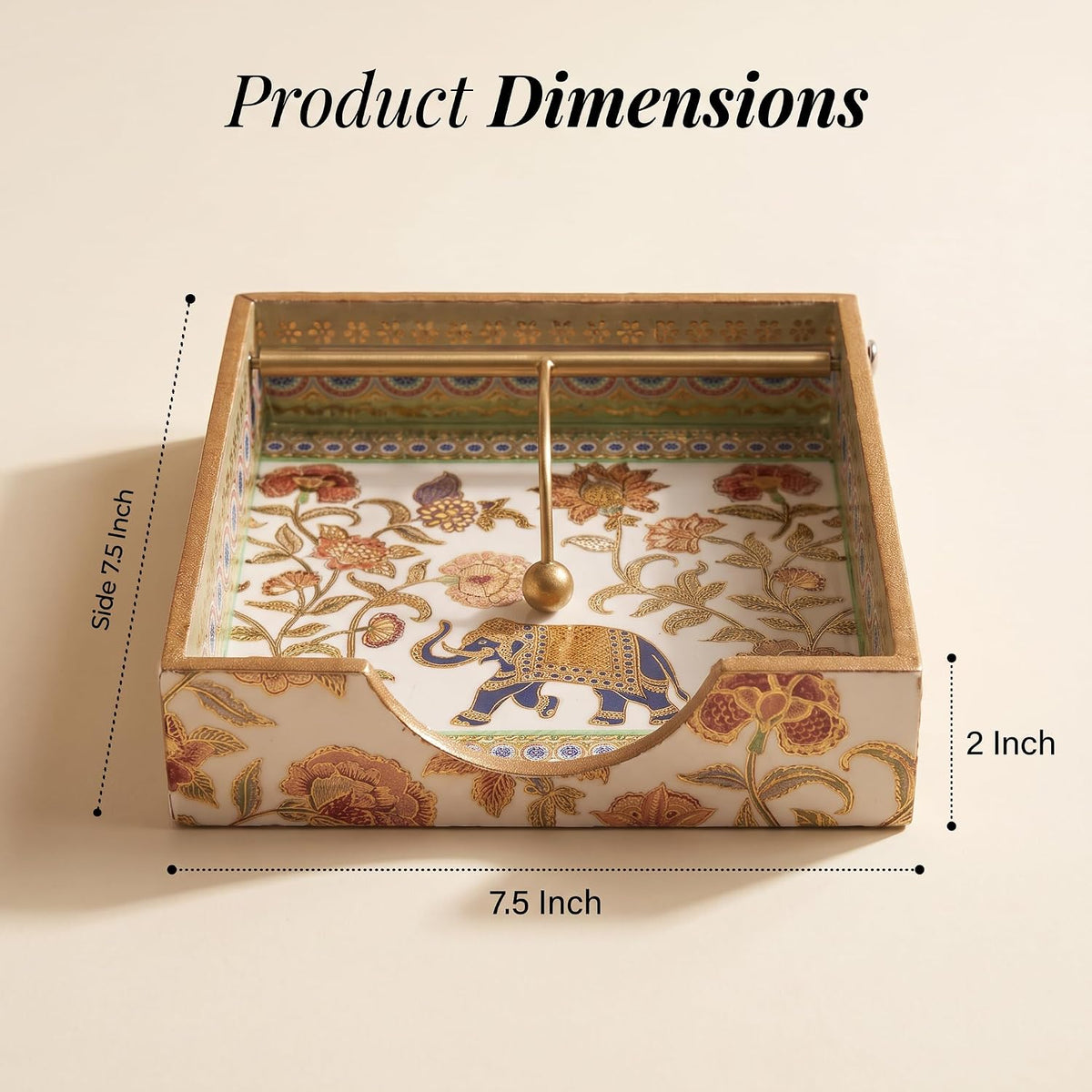 HOKIPO Napkin Holder for Dining Table, Engineered Wood, Royal Gulistaan - image 4