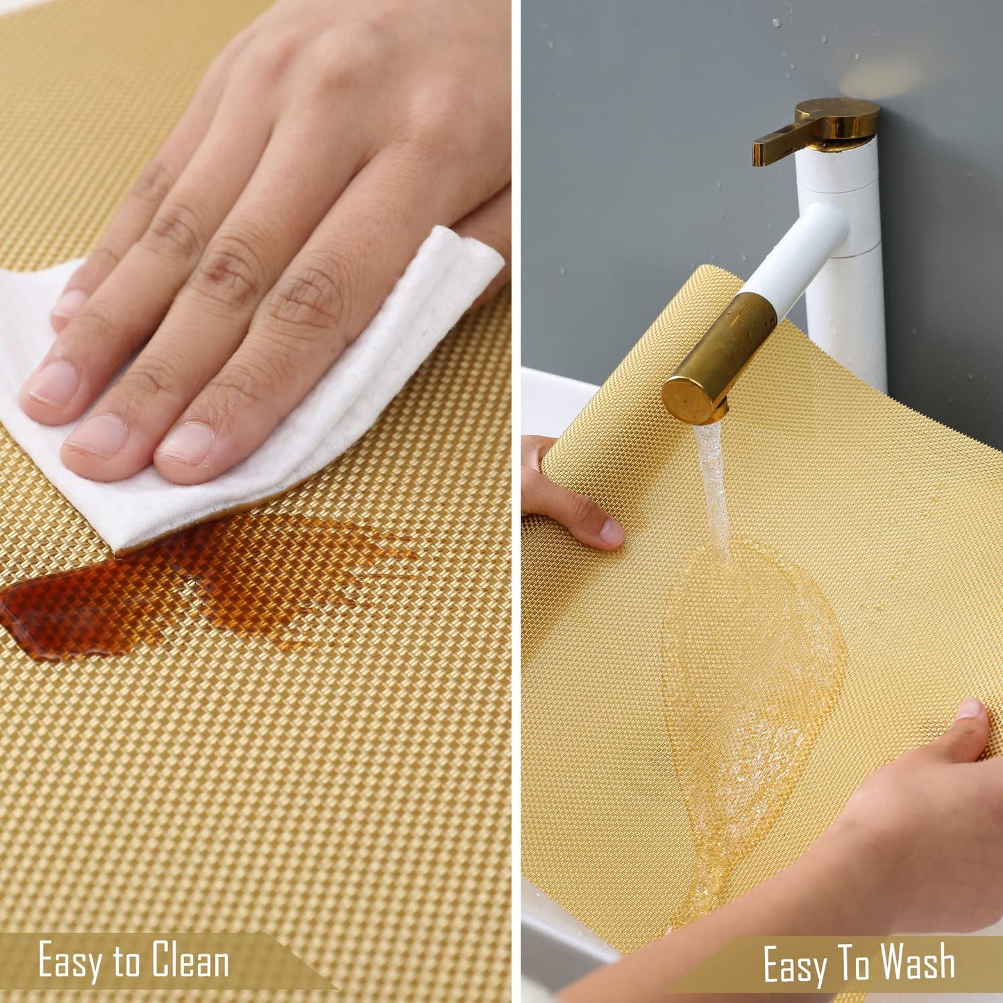 PVC Dining Table Mats, Golden