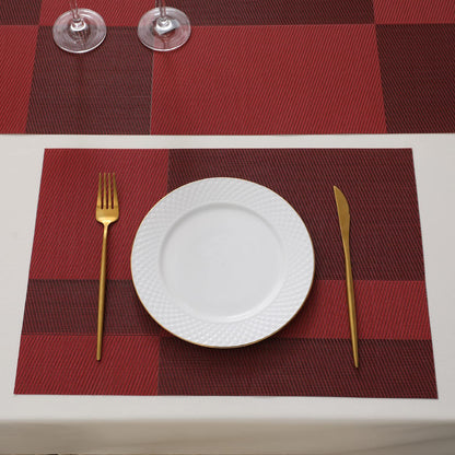 PVC Dining Table Mats, Ruby Red