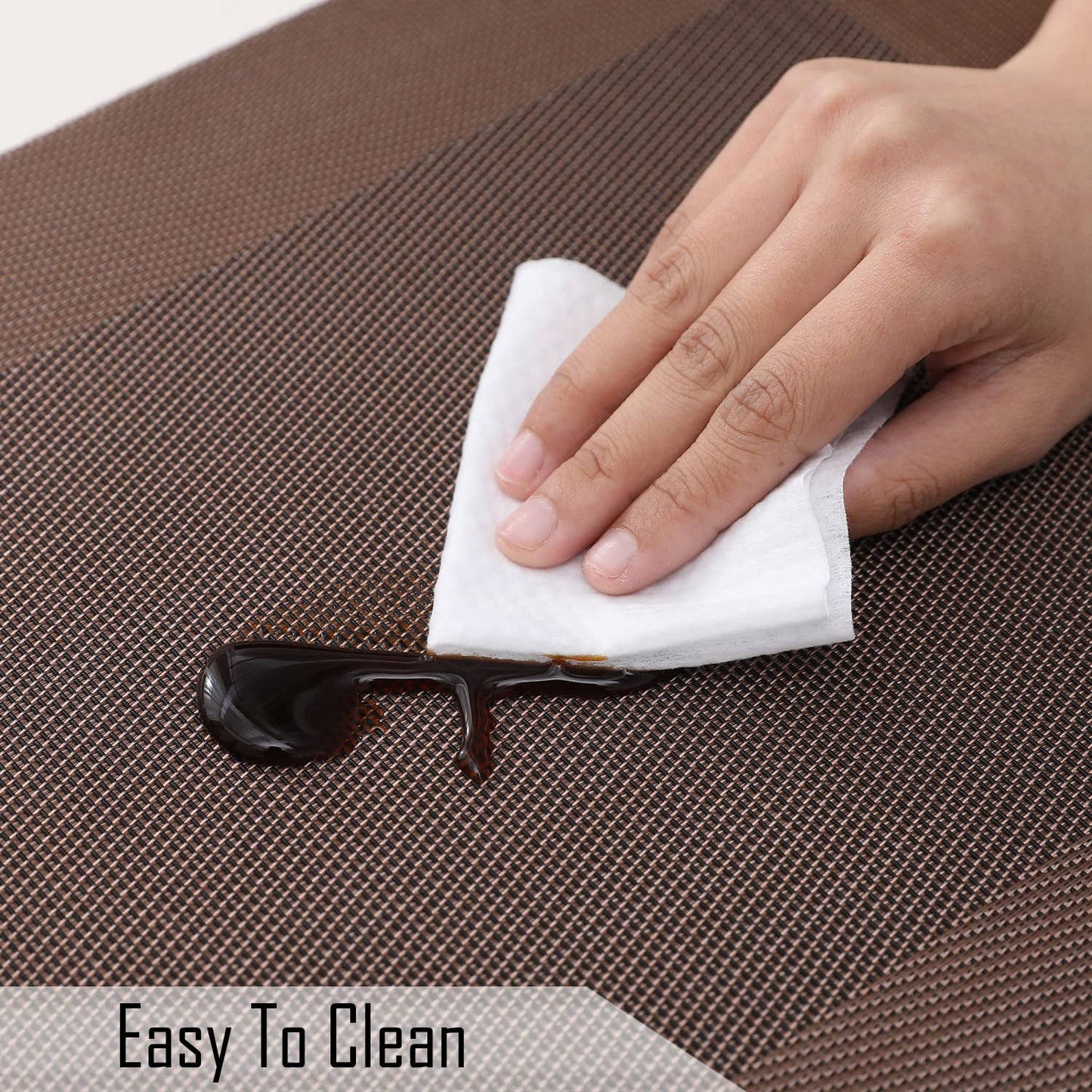 PVC Dining Table Mats, Dark Brown