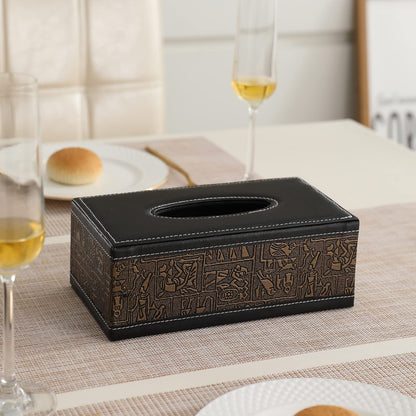 buy metallic PU leather tissue paper box | HOKIPO
