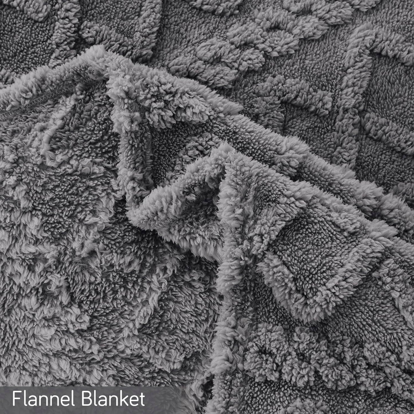 220 GSM Flannel AC Throw Blanket Double Bed Queen, 200x230 cm / 6.5x7.5 feet, Dark Grey
