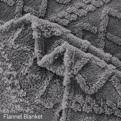 220 GSM Flannel AC Throw Blanket Double Bed Queen, 200x230 cm / 6.5x7.5 feet, Dark Grey